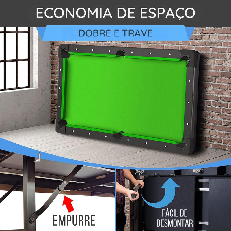 Mesa de Bilhar Dobrável (Aguenta 100kg) – Últimas Peças