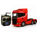 Miniatura Realista de Controle Remoto Caminhão Scania S540 6X4 + Carreta de Brinde (QUEIMA DE ESTOQUE) - PRETO