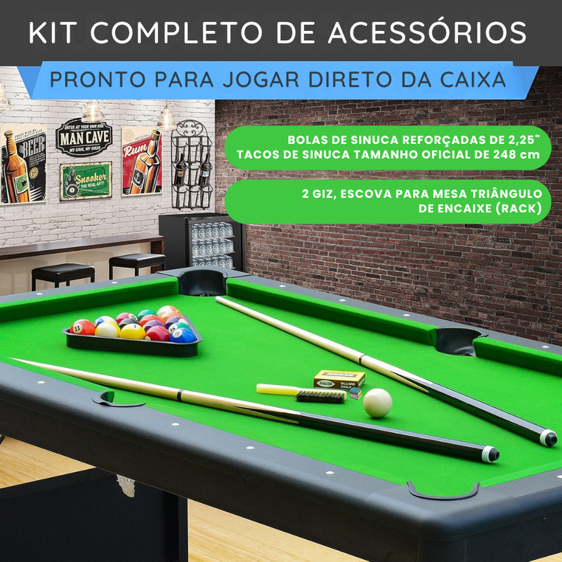 Mesa de Bilhar Dobrável (Aguenta 100kg) – Últimas Peças