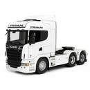 Miniatura Realista de Controle Remoto Caminhão Scania S540 6X4 + Carreta de Brinde (QUEIMA DE ESTOQUE) - BRANCO