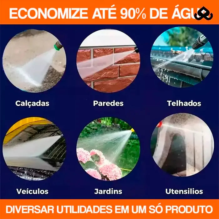 Lavadora de Pressão Portátil Sem Fios + Mangueira de 5M de Brinde - PowerWash™