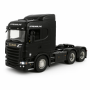Miniatura Realista de Controle Remoto Caminhão Scania S540 6X4 + Carreta de Brinde (QUEIMA DE ESTOQUE) - PRETO